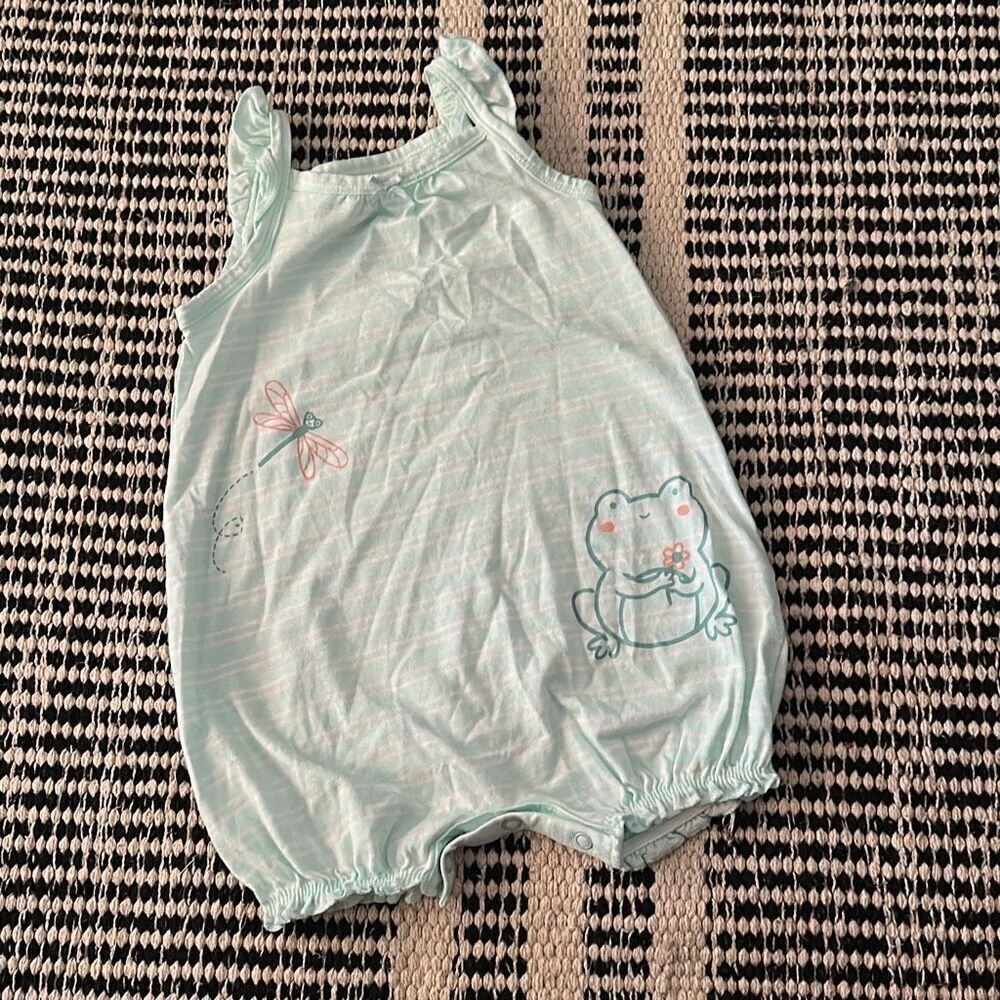 Carters size 18M baby Girl light blue Romper